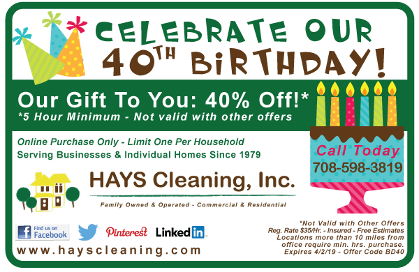 HAYS Cleaning 40th Anniversary
